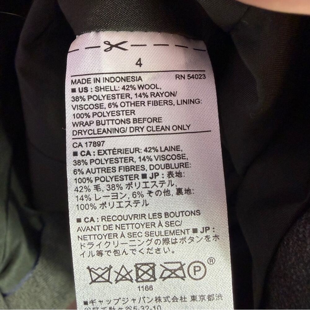 NEW Banana Republic Factory Wool Blend Blazer Size 4 - Picture 4 of 6